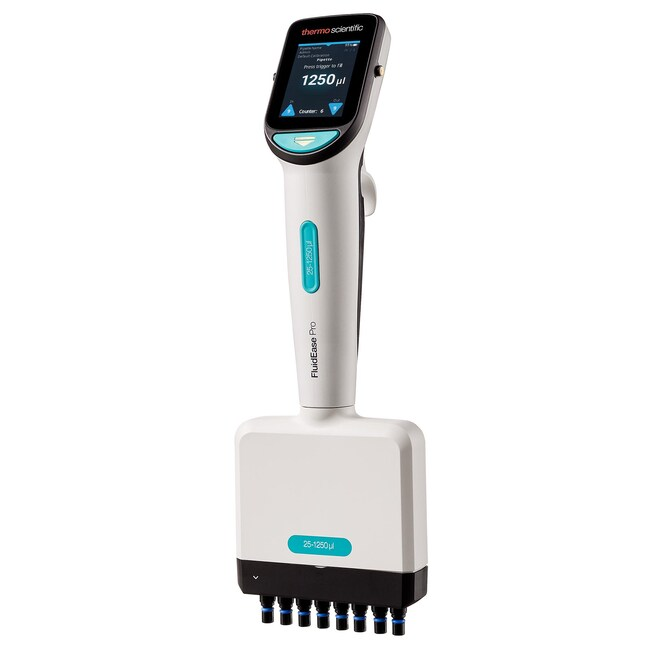 TS 4676090 Thermo Scientific FluidEase Pro ClipTip Electronic Multichannel Pipettes, 8 channel, 25-1250μL