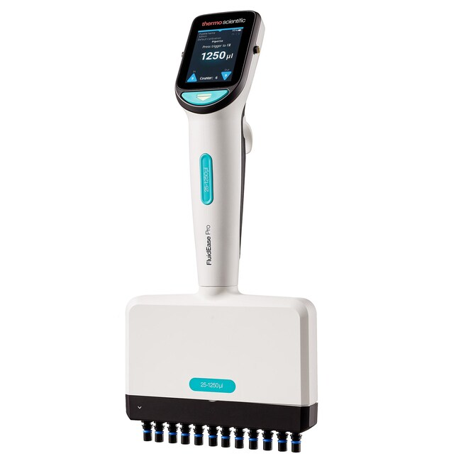 TS 4676100 Thermo Scientific FluidEase Pro ClipTip Electronic Multichannel Pipettes, 12 channel, 25-1250μL