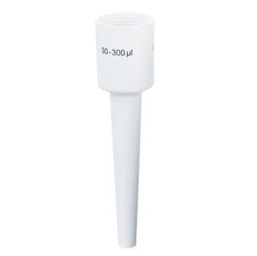 A white Single Channel 30-300μL Transferpette pro Lower Part of Ejector (BrandTech)