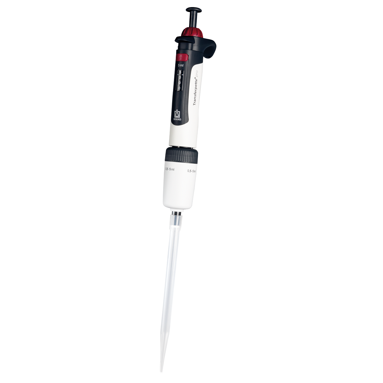 BT 706882 Transferpette pro Pipette, Single Channel, Adjustable Volume, 500-5000μL (BrandTech)