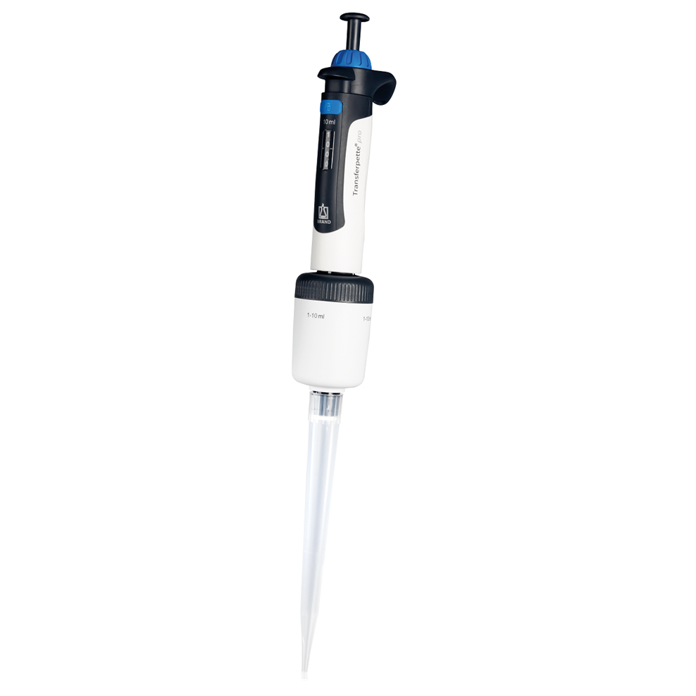 BT 706884 Transferpette pro Pipette, Single Channel, Adjustable Volume, 1,000-10,000μL (BrandTech)