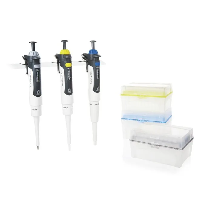 BT 706893 Transferpette pro Starter Kit Standard, 3 Single Channel Pipettes, 0.5-10μL, 10-100μL, 100-1000μL (BrandTech)