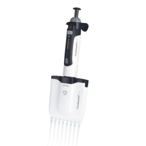 The Transferpette pro Pipette, Multichannel, 8 Channel, 0.5-10μL (BrandTech) allows simultaneous dispensing of volumes from 0.5 to 10μL into multiple wells.