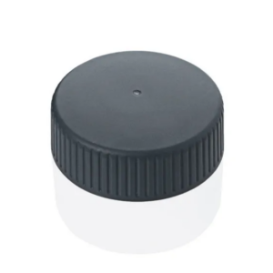 A black plastic hand wheel for Titrette, All Volumes (BrandTech), featuring a textured edge