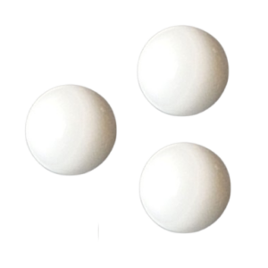 Three white, round Socorex Calibrex 525/530 Bottletop Dispensers Valve Balls (3 Pack, 25mL, 50mL, 100mL)