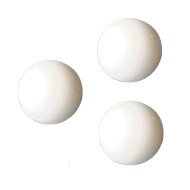 Three white, round Socorex Calibrex 525/530 Bottletop Dispensers Valve Balls (3 Pack, 25mL, 50mL, 100mL)