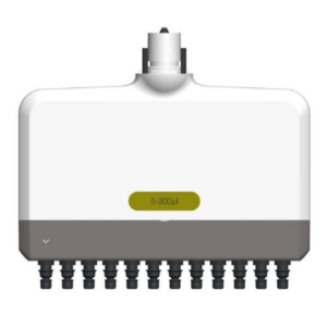Lower module of a Thermo Scientific FluidEase Pro ClipTip multichannel pipette, 12 channel, 5-200 μl