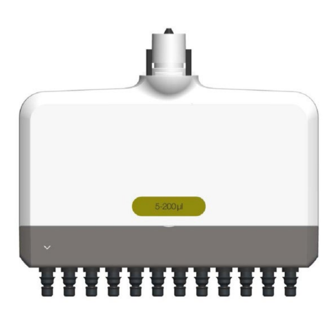 Lower module of a Thermo Scientific FluidEase Pro ClipTip multichannel pipette, 12 channel, 5-200 μl