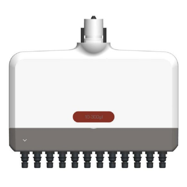 Lower module of a Thermo Scientific FluidEase Pro ClipTip multichannel pipette, 12 channel, 10-300 µl