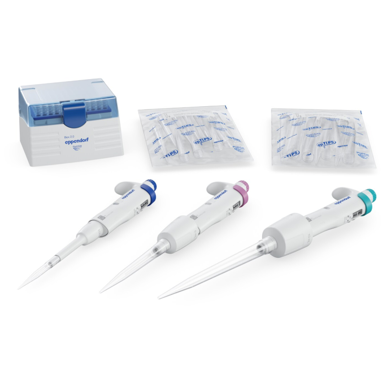 Eppendorf Research 3 neo, Pipette 3-pack, Option 3: 50 – 1,000µL, 0.25 – 5mL, 0.5 – 10mL